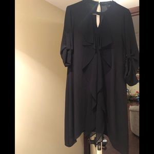 BCBGMAXAZRIA Ruffle Front Shift Dress